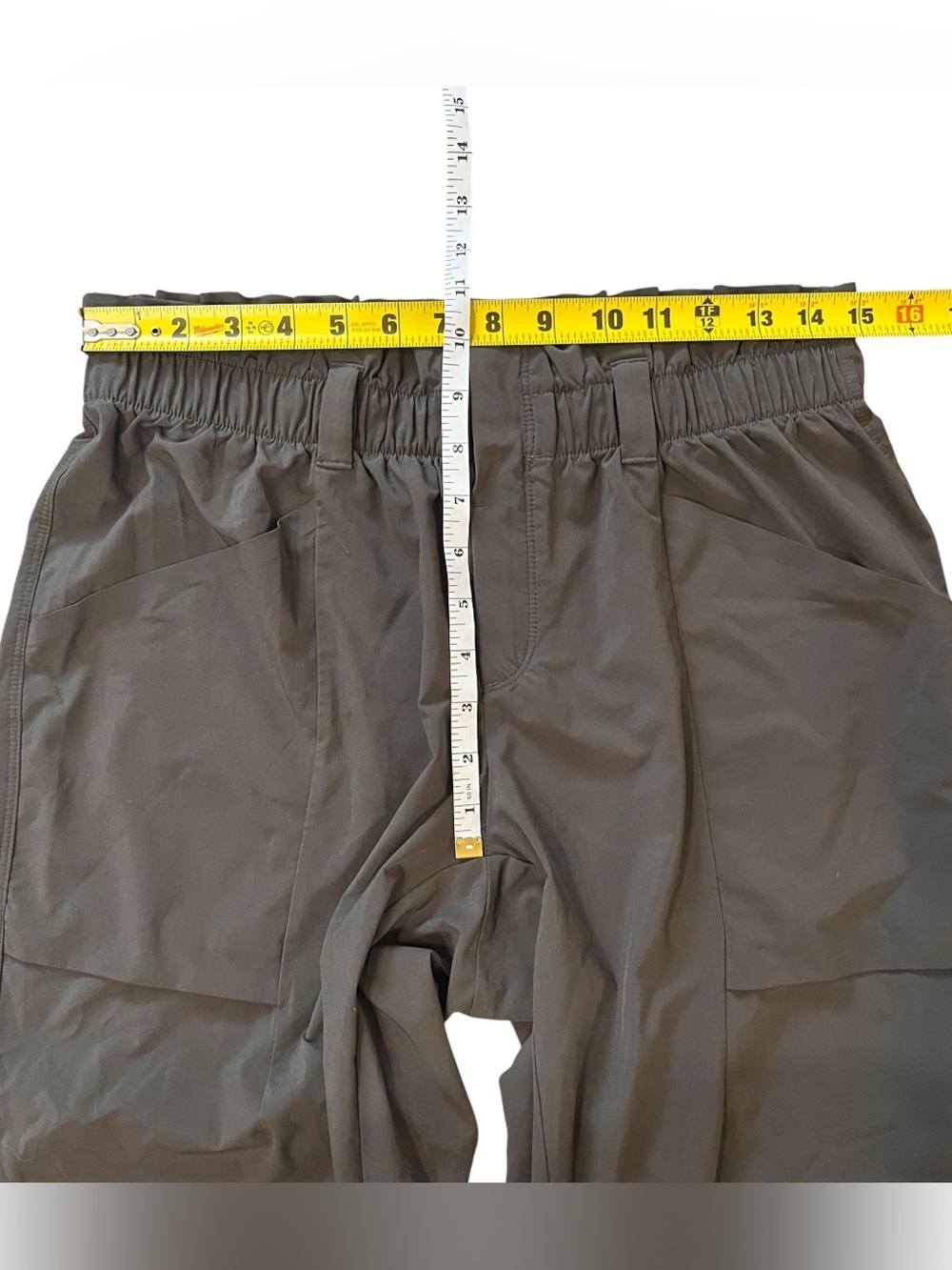 Athleta Skyline Paper Bag Waist Jogger Pants Olive Green Womens 10 - Picture 4 of 5